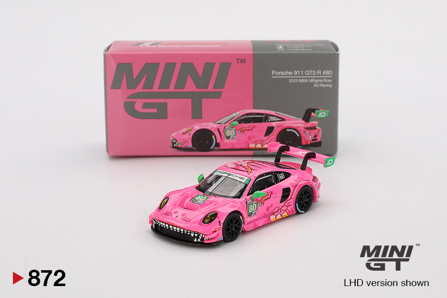 Mini GT #MGT00872 1/64 Porsche 911 GT3 R #80 AO Racing 2023 IMSA