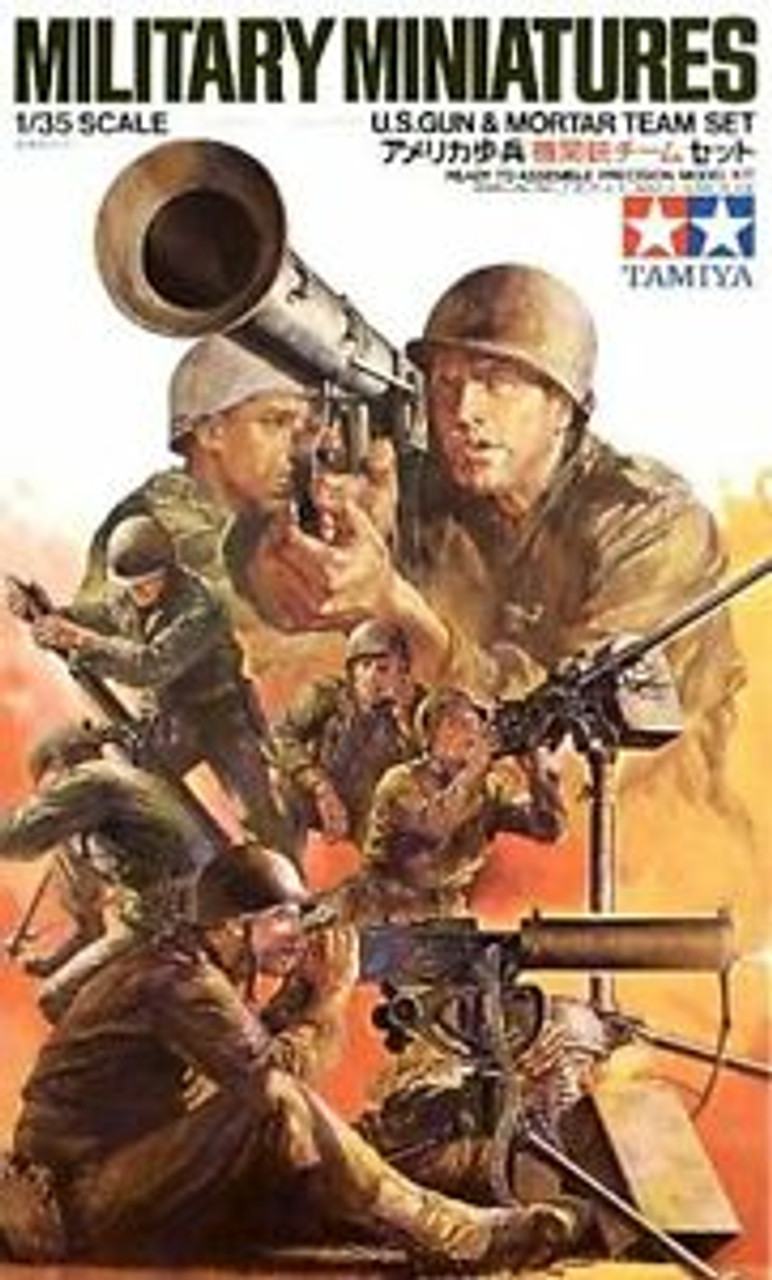 Tamiya US Gun & Mortar Soldier Team Plastic Model Military Figure Kit 1/35  Scale #35086