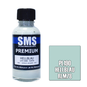 SMS #PL190 Premium HELLBLAU RLM78 LATE WAR 30 SMS #PL190 Premium HELLBLAU RLM78 LATE WAR 30