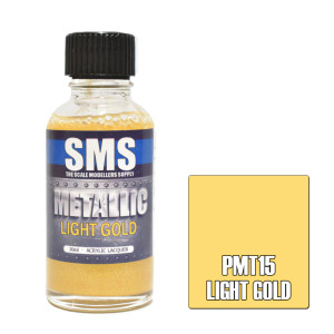 SMS #PMT15 Metallic Light Gold Acrylic Lacquer 30ml SMS #PMT15 Metallic Light Gold Acrylic Lacquer 30ml