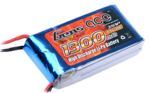 Gens Ace #GA1300 1300mAh 2S 7.4v 25C with XT60 Plug Gens Ace #GA1300 1300mAh 2S 7.4v 25C with XT60 Plug