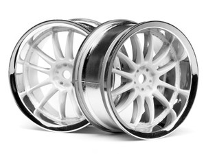 HPI #3283 WORK XSA 02C WHEEL 26mm CHROME/WHITE (3mm OFFSET) 1 Pair