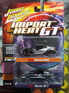 Johnny Lightning JLPK017 1/64 Import Heat 2 Pack-Mazda RX-7/Nissan 350Z