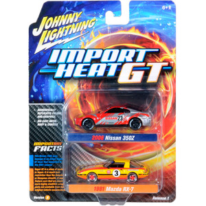 Johnny Lightning JLPK017A Import Heat 2 Pack-1981 Mazda RX-7/2006 Nissan 350Z