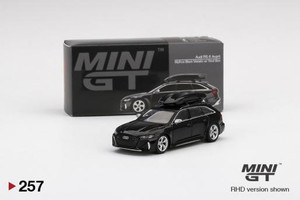 Mini GT #MGT00257-R 1/64 Audi RS6 Avant Mythos Black Met.w/Roof Box Mini GT #MGT00257-R 1/64 Audi RS6 Avant Mythos Black Met.w/Roof Box