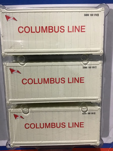 Athearn #ATH28802 20' Reefer Containers 3 pack-Columbus Line