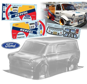Team C # TCSVAN-R  1/10 FORD SUPER VAN 215MM WIDE CLEAR BODY SET