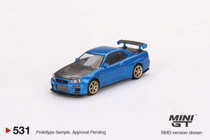 Mini GT #MGT00531-R 1/64 Nissan Skyline GT-R R34 Top Secret Bayside Blue Mini GT #MGT00531-R 1/64 Nissan Skyline GT-R R34 Top Secret Bayside Blue