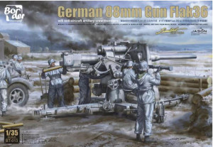 Border #BT-013 1/35 German 88mm Gun Flak36 w/ 6 Crew Members