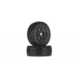 ARRMA #AR550003  DBOOTS SIDEWINDER 2 TYRE WHEEL SET BLACK (2)