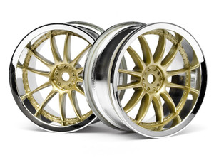 HPI # 3297 WORK XSA 02C WHEEL 26mm CHROME/GOLD (3mm OFFSET) HPI # 3297 WORK XSA 02C WHEEL 26mm CHROME/GOLD (3mm OFFSET)