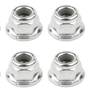 Toxic Rc # 4Pcs (WHITE STEEL) M4 Metal  flanged nylock wheel nut