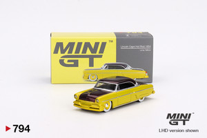 Mini GT #MGT00794 1/64 Lincoln Capri Hot Rod 1954 Lime Yellow