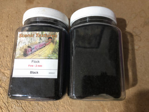 Scenic Textures # HMBK 2mm  Flock Scenery Material Black 400 cm3