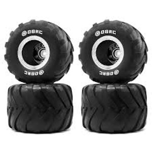Toxic RC #RC288 Monster Truck Wheel/Tyre Set for SCX24 Bronco,Deadbolt,Gladiator,JLU-Silver