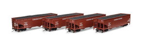 Athearn #ATH33084 HO 40' Offset Coal Hopper w/Load CN #1 4 Pack