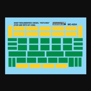 Microscale Decals # MC-4254 HO Scale - BNSF - Diesel Patches