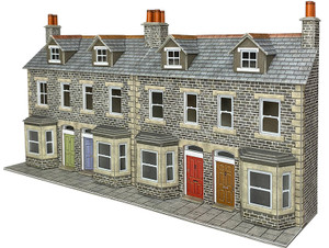 Metcalfe #PO303 00/HO Scale Low Relief Terraced House Fronts – Stone
