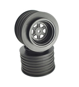 DE Racing #DER-GSR-AB Gambler Rear Sprint Wheels for AE/TLR w/12mm Hex -Black