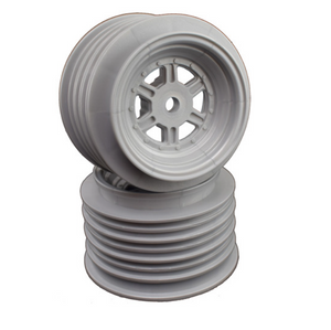DE Racing #DER-GLR-AS Gambler Rear Wheels for Late Model / MWM / Street Stock / 12mm Hex / AE -TLR / Silver