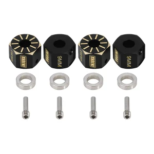 INJORA #SCX10-PRO02-9 9MM Black Brass Wheel Hex Hub Extenders for Axial