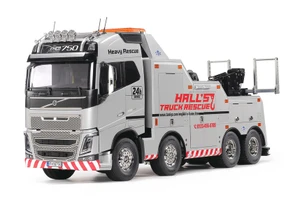 Tamiya # 47528 1/14 Volvo FH16 Globetrotter 750 8x4 Tow Truck (Silver Painted Body )