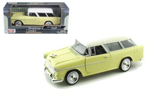 Motor Max #73248 1/24 1955 Chevy Bel Air Nomad-Yellow/White