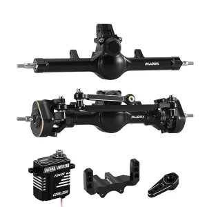 INJORA # SCX24-190BKFR-INJS11 V2 +4mm Planet Axles & Servo Kit for 1/24 SCX24,