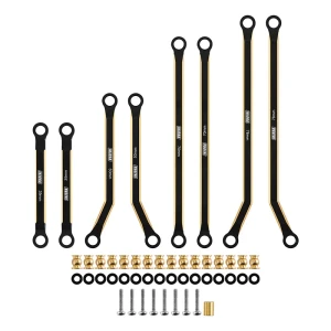 INJORA # SCX24-127BR 8PCS 43g Heavy Brass High Clearance Chassis 4 Links Set for Axial SCX24