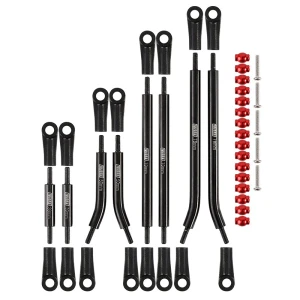 INJORA # SCX24-92BK  8PCS Stainless Steel High Clearance 4 Links Set for Axial SCX24