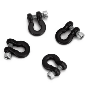 INJORA # SCX24-57BK  (Black) D Rings Tow Hooks with M2 Screws for SCX24 Bumpers