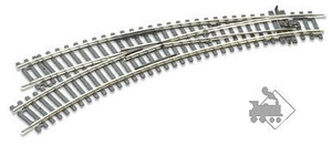 Peco SeTrack #ST-244 Right Hand Curved Turnout Code 100 Peco SeTrack #ST-244 Right Hand Curved Turnout Code 100