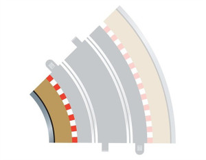 Scalextric # C8225 Radius 2 Curve Inner Borders Scalextric # C8225 Radius 2 Curve Inner Borders