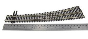 Peco #SL-E8377 No.7 Left Hand Curved Turnout Electrofrog Peco #SL-E8377 No.7 Left Hand Curved Turnout Electrofrog