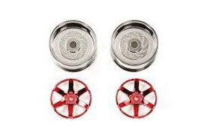 Tamiya #54553 Red Plated 2Pce 6-Spoke Wheels (26mm Width,Offset+6) Tamiya #54553 Red Plated 2Pce 6-Spoke Wheels (26mm Width,Offset+6)