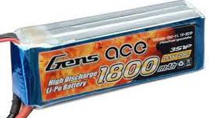Gens-Ace #GA1800-3S-25C 11.1v with EC3 Gens-Ace #GA1800-3S-25C 11.1v with EC3
