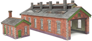Metcalfe #PO913 N Scale Brick Double Track Engine Shed Metcalfe #PO913 N Scale Brick Double Track Engine Shed