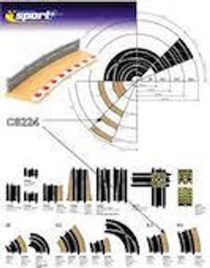 Scalextric #C8224 Radius 3 Curve Outer Border 4pcs Scalextric #C8224 Radius 3 Curve Outer Border 4pcs