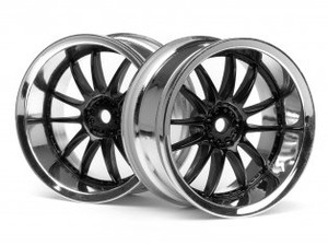 HPI #3287 Work XSA 26mm Chrome/Black(6mm Offset)Wheels