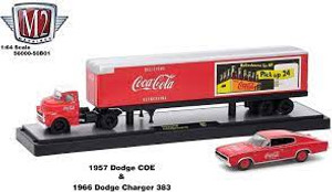 M2 Machines #56000  1/64 1957 Dodge COE w/ 1966 Dodge Charger 383