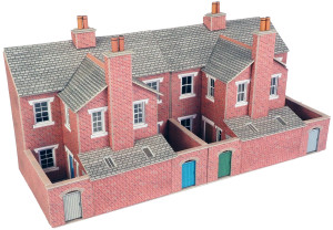 Metcalfe #PO276 HO/OO Low Relief Red Brick Terraced House Backs Metcalfe #PO276 HO/OO Low Relief Red Brick Terraced House Backs