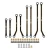INJORA # SCX24-127BR 8PCS 43g Heavy Brass High Clearance Chassis 4 Links Set for Axial SCX24