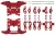 Tamiya #15411 Mini 4WD Reinforced N-04/T-04 Units -Red