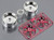 Tamiya #54553 Red Plated 2Pce 6-Spoke Wheels (26mm Width,Offset+6)