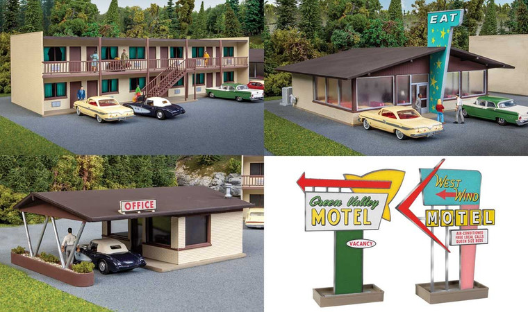 Walthers Cornerstone #933-3487 HO Vintage Motor Hotel with Office and Restaurant