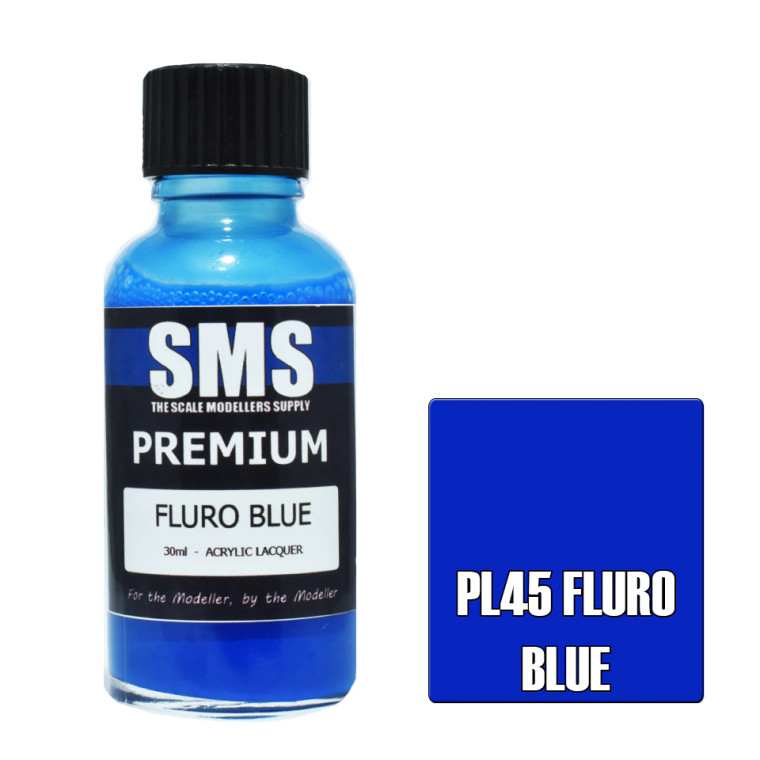 SMS #PL45 Premium Fluro Blue Acrylic Lacquer 30ml