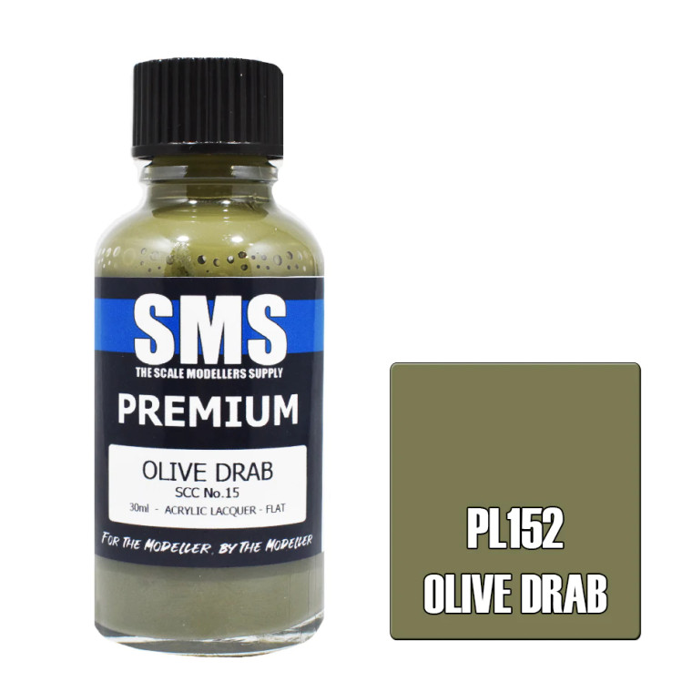 SMS #PL152 Premium Olive Drab SCC No.15  Acrylic Lacquer 30mL