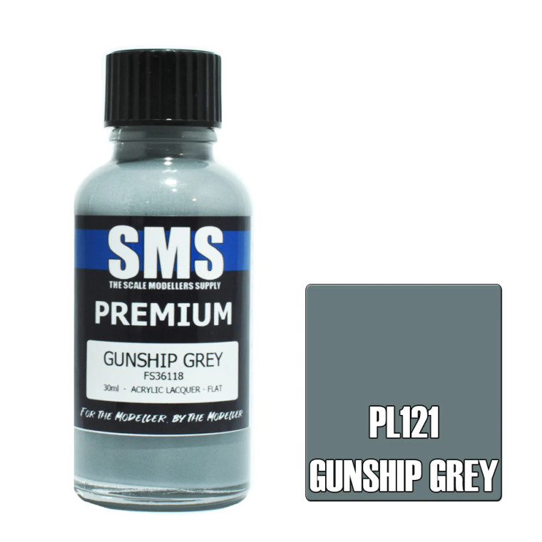 SMS #PL121 Premium Gunship Grey Acrylic Lacquer 30mL