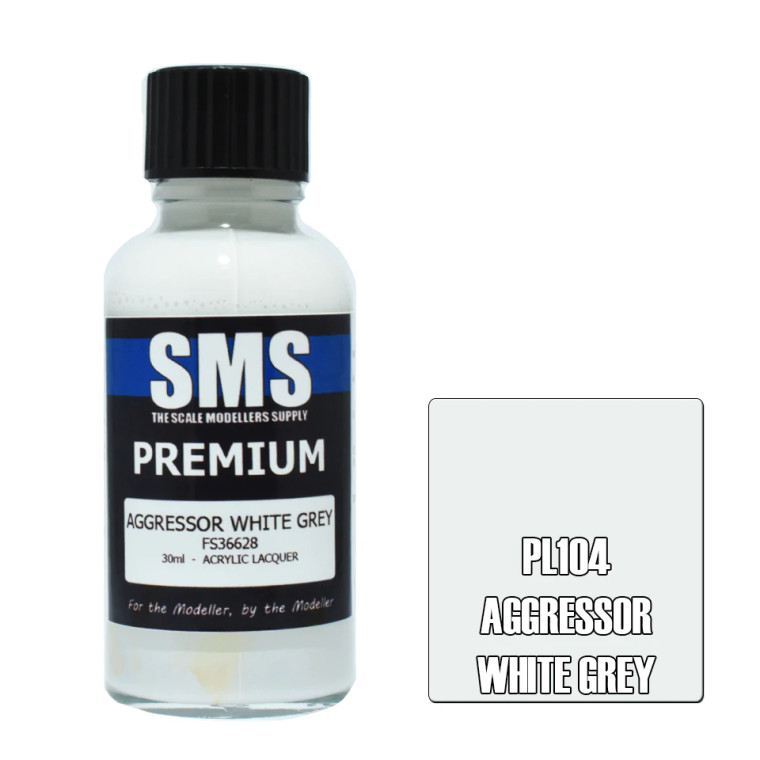 SMS #PL104 Premium Aggressor White Gray Acrylic Lacquer 30ml