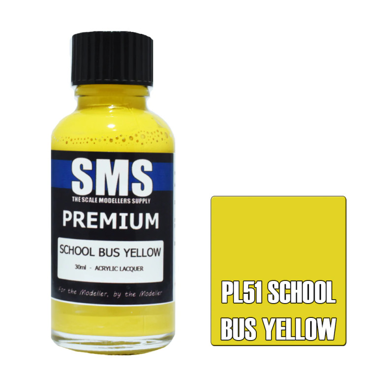 SMS #PL51 Premium School Bus Yellow Acrylic Lacquer 30ml